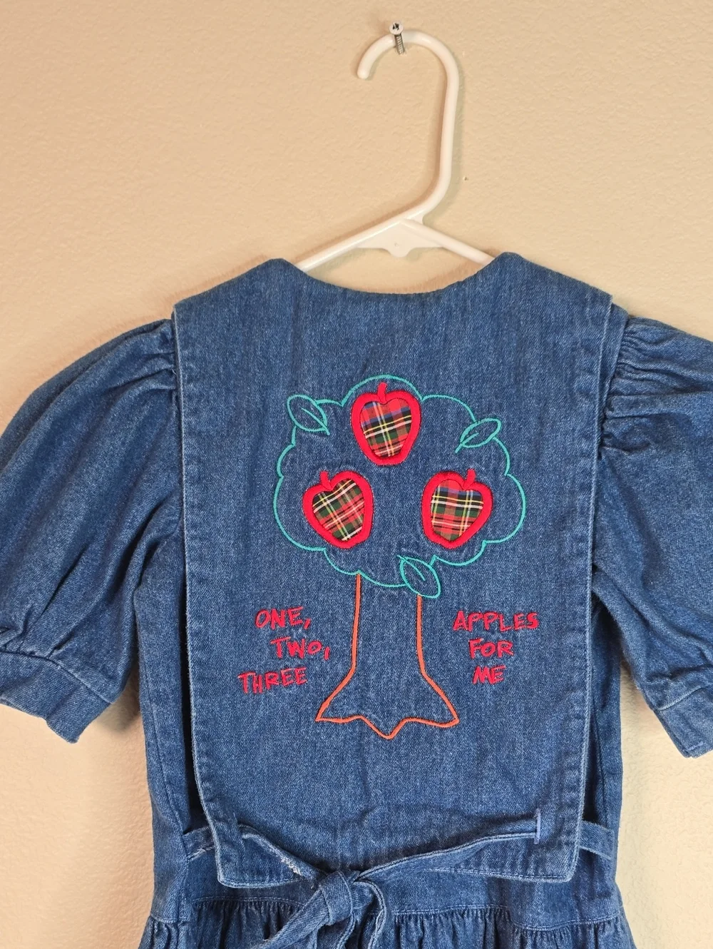Vintage Oshkosh Denim Embroiderie Midi Kids Dress Size 5t